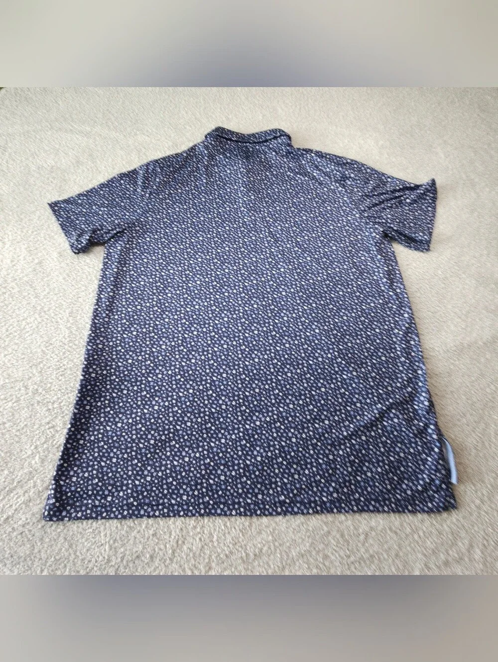 RLX Ralph Lauren Navy Polo with White Micro-Print